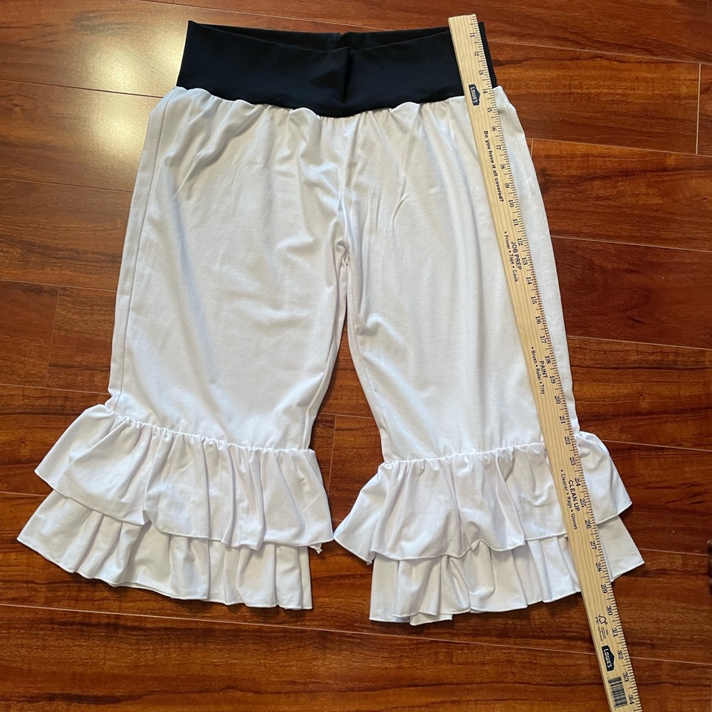 White women’s 2 layer Ruffle Pants